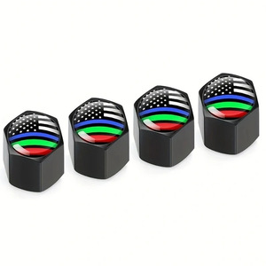American Flag Valve <b>Cap</b> Aluminum Alloy 9.5mm Diameter For Sedans Tire Dust Cover - Product Image 2