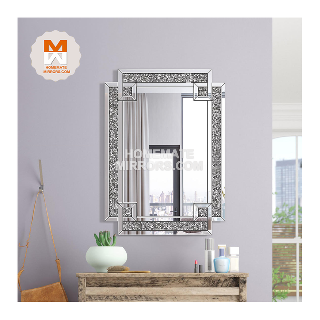 Factory Direct Sale Decorative Mirror Wall Art with Crushed Diamonds