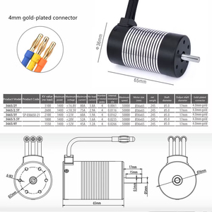 Motor sin Escobillas Metálico Serie 36 OEM ODM, 2600KV 3300KV 3800KV 4300KV, Motor de Alta Velocidad para Vehículos de Modelismo RC - Product Image 6