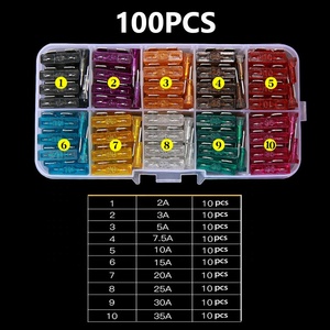Surtido de fusibles tipo hoja automática 100PCS Car & Truck Fuses Box Clip Set 2A 3A 5A 7.5A 10A 15A 20A 25A 30A 35A Amp - Product Image 3