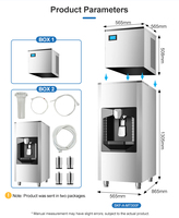 Machine à glaçons et distributeur de glace commerciale à refroidissement par air avec moteur de compresseur et engrenage - Capacité de production de glace de 120 kg