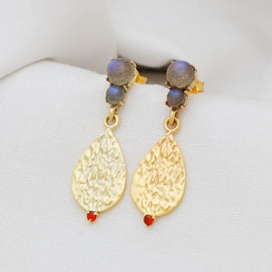 ต่างหูเงินแท้ 925 ดีไซน์ทันสมัย ประดับพลอยโกเมนและลาบราโดไรต์ น่ารัก เหมาะสำหรับงานแต่งงานและงานปาร์ตี้ เครื่องประดับสำหรับผู้หญิงและผู้ชาย - Product Image 2