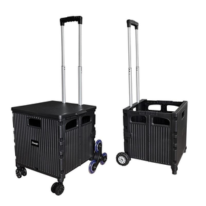 Chariot utilitaire pliable pour monter les escaliers - Panier, poignée télescopique, chariot en plastique pliable pour les courses, le déménagement et les escaliers - Product Image 1