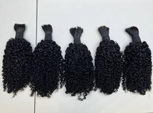 批发全端印度头发缅甸卷曲3B3C扭结卷曲无纬纱散装头发生波西米亚编织头发 - Product Image 2