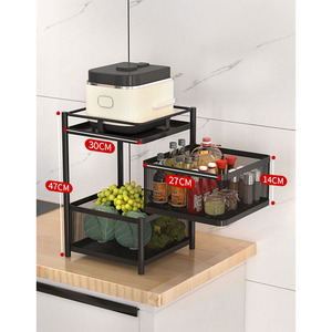 Panier à légumes ménager rotatif en acier inoxydable, panier de fruits de cuisine - Product Image 2