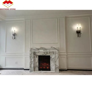 Caminetto Moderno di Design Decorativo Autoportante in Marmo Bianco Onice con Riscaldamento per Soggiorno Interno - Product Image 4