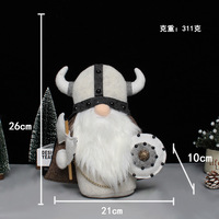 Hot 10.2 pouces Viking en peluche Gnomes islandais Rudolph cornu Viking Pirate Gnome Elfs Viking guerrier Gnome poupée sans visage