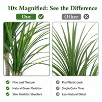 Arbre artificiel Dracaena 1,8 m en PE, plante artificielle Dragon à triple tronc, pot noir, réglable, résistant aux UV, écologique, pour intérieur