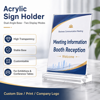 Support de table en acrylique transparent double face pour cartes de visite, présentoir de comptoir de réception de bureau