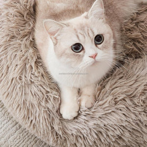 Vente en gros de lit rond <span class=keywords><strong>pour</strong></span> chat et <span class=keywords><strong>chien</strong></span> en peluche <span class=keywords><strong>pour</strong></span> animaux de compagnie, lit rond et apaisant d'hiver <span class=keywords><strong>pour</strong></span> chiot, nid <span class=keywords><strong>anti</strong></span>-anxiété, beignet, câlin, chaud et confortable, <span class=keywords><strong>coussin</strong></span> lavable - Product Image 5