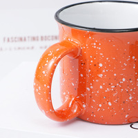 Mug à café de bureau en céramique blanche à large ouverture, motif étoile, 14 oz, avec anse, vaisselle domestique, tasse à lait en porcelaine, gobelet de camping