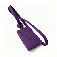 Porte-cartes multifonctionnel tendance violet avec longue sangle, étui de protection simple