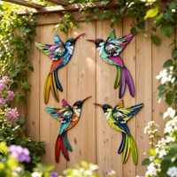 Nouvelle Décoration Murale Art Déco Moderne en Fer Forgé, Colibri, pour la Maison, Articles Décoratifs en Métal pour Salon