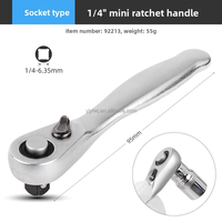 Mini clé à cliquet 2-en-1 rapide 1/4 avec embouts universels double tête en acier au chrome-vanadium 6 mm, petite clé à molette