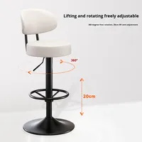 Tabouret de bar moderne et simple de style nordique avec cadre en métal pivotant réglable, pour comptoir de réception, caissier, tabouret haut avec base sur piédestal