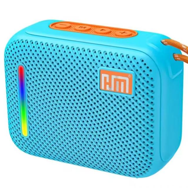 Bulk Supply HM-830 Portable Bluetooth Speaker with RGB Light FM Radio TF USB TWS and Lanyard for Outdoor Activities