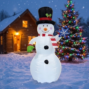 Vente en gros d'usine - Bonhomme de <span class=keywords><strong>neige</strong></span> gonflable lumineux avec étoiles pour décorations extérieures - Product Image 1