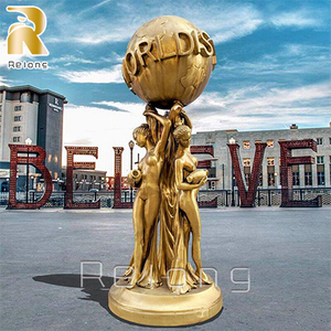 Classic Design Outdoor Decor Figure Life Size Bronze <strong>the</strong> <strong>World</strong> <strong>Is</strong> <strong>Yours</strong> <strong>Statue</strong> Sculpture - Product Image 2