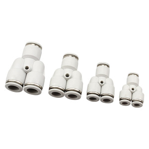 Conector Rápido en T de Plástico Liyuan PY8, Accesorio para Manguera de Aire, Piezas Neumáticas, Versión Azul Regular - Product Image 2