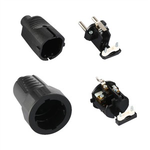 Châu âu nam cắm 2 P + t với nền tảng nối đất cắm điện 250V 16A 2 Pin Vòng pin 4.8mm kép Nam Điện cắm mà không cần dây - Product Image 3