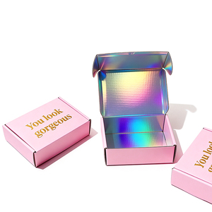 Caja de Cartón Corrugado Rosa Plegable Personalizada, Caja de Embalaje para Regalos de Cosméticos y Cuidado de la Piel - Product Image 6