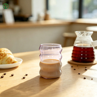 Tasse en verre coloré résistant à la chaleur 200 ml, mug à café en verre borosilicate bicolore, verres à boire personnalisables avec logo, articles de boisson