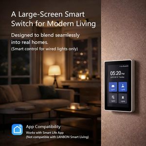 Interruptor de Luz Inteligente LANBON L10 con Pantalla LCD Grande, Iconos Personalizables, 1/2/3/4 Canales, WiFi 2.4GHz, Zigbee, Compatible con <span class=keywords><strong>Alexa</strong></span>/Google Home, Activación por Movimiento - Product Image 2