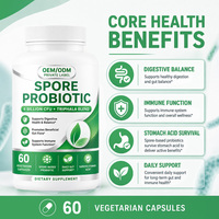 Capsules de Probiotiques OEM/ODM à base de Spores, 6 Milliards d'UFC, Soutien Immunitaire Intestinal à base de Triphala, Soutien du Système Immunitaire pour Adultes, Santé Digestive