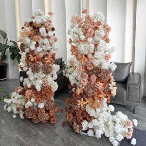 Nouvelle Composition Florale Moderne en Soie Marron Café Faite à la Main pour Demande en Mariage, Décoration de Fiançailles et Exposition de Fleurs Artificielles - Product Image 2
