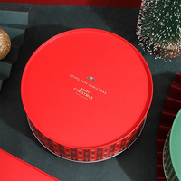 Boîte ronde de stockage de bonbons au chocolat pour biscuits de noël, vente en gros
