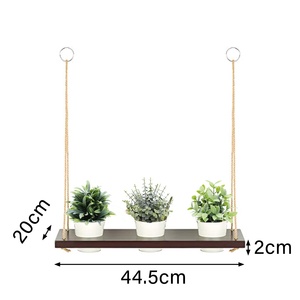Étagère murale en bois rustique personnalisée avec corde en <span class=keywords><strong>macramé</strong></span> conception flottante pour les plantes, les livres et la décoration de la maison - Product Image 2
