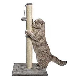 Fournisseurs moderne <span class=keywords><strong>pas</strong></span> <span class=keywords><strong>cher</strong></span> gris en peluche cadre d'escalade pour chat tour d'arbre à chat centre d'activités en sisal avec boule suspendue pour grands chats - Product Image 1