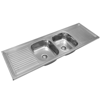 Éviers de cuisine multifonctions Station de travail Évier de cuisine à double cuvette en acier inoxydable avec plateau 15050