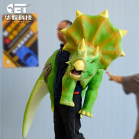 Marionnette de dinosaure Triceratops réaliste et grande, contrôlée à la main, portable, animatronique en métal pour événements publics et spectacles sur scène en direct