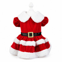 Robe de Noël pour chien, jupe décorée de flocons de neige, costume de Père Noël pour chiot Teddy ou Caniche, vêtements d'automne et d'hiver, vente en gros