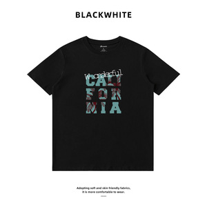 Camiseta Moderna con Estampado de Palmeras de Coco, Estilo Urbano Informal, Unisex, Negra, de Manga Corta, Disponible en Stock con Envío Directo C138 - Product Image 1