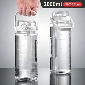 2000ml Clear Sports <b>Drink</b> <b>Bottle</b> with <b>Straw</b> for Outdoor Hiking & Camping - Product Image 6