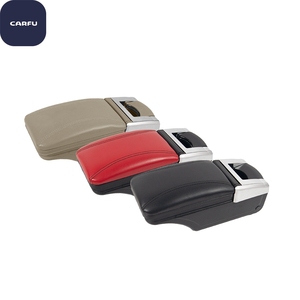 CARFU Universal Car Interior Armrest <b>Console</b> Storage Box with Drink Holder ABS Plastic Base Modern Animal Pattern Design - Product Image 1