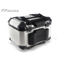 Pazoma Boîte à bagages arrière en aluminium argenté de haute qualité pour moto de rue