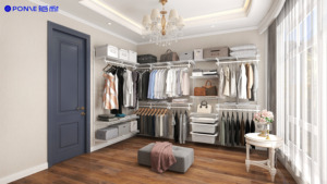 Dressing moderne de luxe avec panneaux en treillis métallique sur mesure, portes coulissantes verrouillables, meubles de chambre à coucher, caractéristiques <span class=keywords><strong>DIY</strong></span>, <span class=keywords><strong>porte</strong></span> en MDF durable - Product Image 5