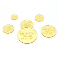 Étiquettes de nom en acrylique transparent rondes en acrylique doré pour bébé, personnalisées, découpées au laser, logo personnalisé