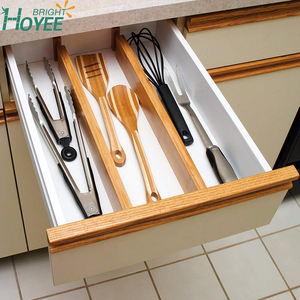 Diviseur de <span class=keywords><strong>tiroir</strong></span> de cuisine réglable, support en <span class=keywords><strong>bois</strong></span>, plateaux à épices, couverts, organisateur en <span class=keywords><strong>bois</strong></span> - Product Image 4