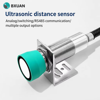 Sensor Jarak Ultrasonik 200-4000mm Level Cairan Analog 4-20mA 0-10V RS485 Modbus Output Digital NPN PNP Output M30 IP65