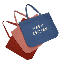 Sac fourre-tout écologique réutilisable en toile de coton biologique uni, imprimé en couleur, avec bandoulière, pour femmes