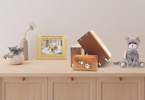 Vừa hỏa Táng bằng gỗ Pet <span class=keywords><strong>urn</strong></span>: Brass Paws dát-giữ lên đến 95lbs cho Chó & Mèo tro - Product Image 6