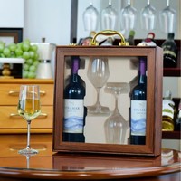 Coffret Cadeau Rigide Noir Mat de Luxe Personnalisé pour Bouteilles de Champagne, Whisky et Vin avec Verres