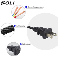 2-poliges flaches Stromkabel UL zum abisolier ten US-Stecker-Netz kabel für Laptop-DVD-Player-Gerät