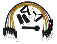 Juego de 11 Bandas Elásticas de Resistencia para Ejercicio Físico y Culturismo, 5 Niveles, con Cuerdas de Tracción de Látex y Asas para Entrenamiento