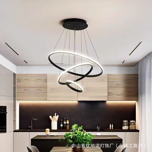 Modern Minimalist Round Chandelier Led Light Source Touch Control Multi Head Home Lighting For Living Room Bedroom Dining Room - Product Image 2