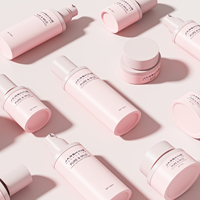 Emballage de soins de la peau personnalisé haut de gamme, conteneur ovale en verre givré de luxe, flacon pompe et pot pour lotion, toner, sérum cosmétique